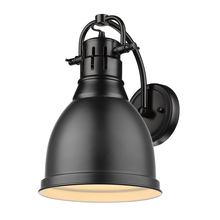  3602-1W BLK-BLK - Duncan 1 Light Wall Sconce in Matte Black with a Matte Matte Black Shade